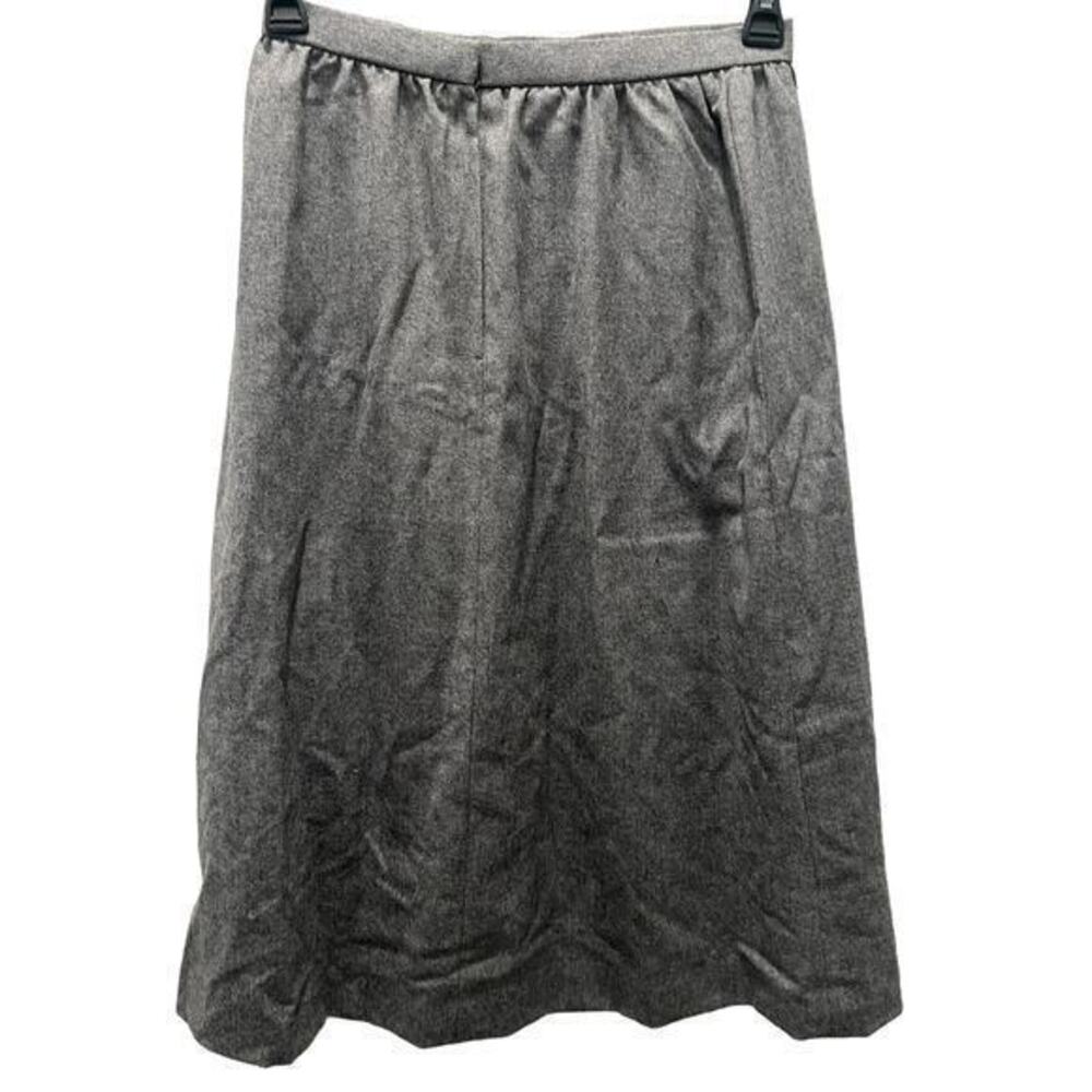 ILGWU Vintage gray Made in USA wool pleated midi skirt 50’s secretary sz 12